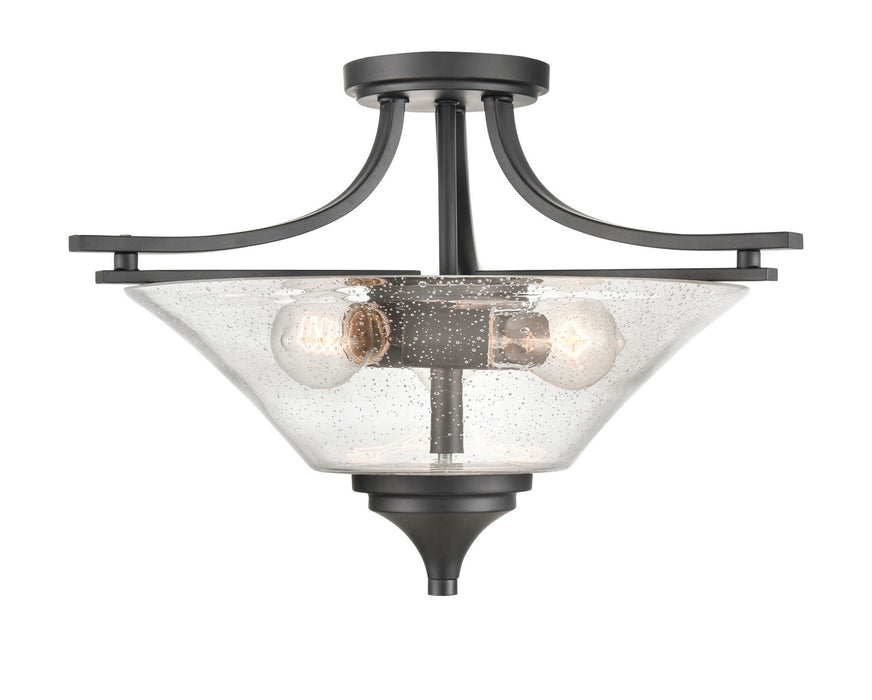 Millennium 1483-MB Three Light Semi-Flush Mount, Matte Black