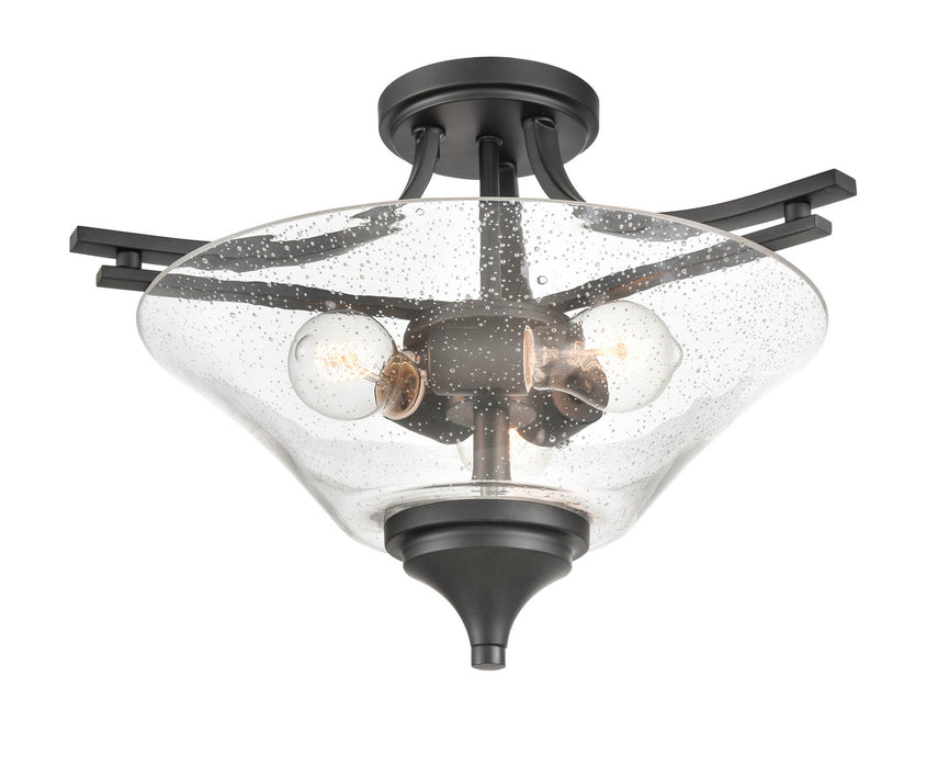 Millennium 1483-MB Three Light Semi-Flush Mount, Matte Black