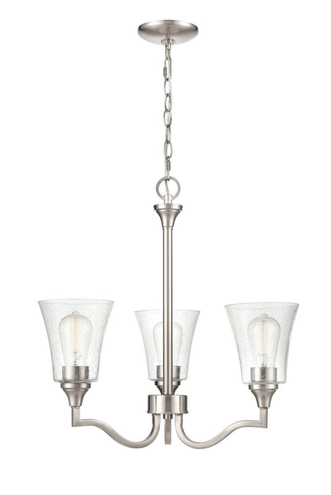Millennium 2113-BN Three Light Chandelier, Brushed Nickel