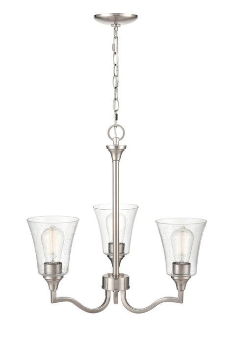 Millennium 2113-BN Three Light Chandelier, Brushed Nickel