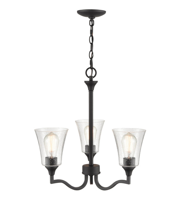 Millennium 2113-MB Three Light Chandelier, Matte Black