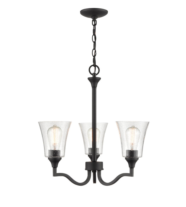 Millennium 2113-MB Three Light Chandelier, Matte Black