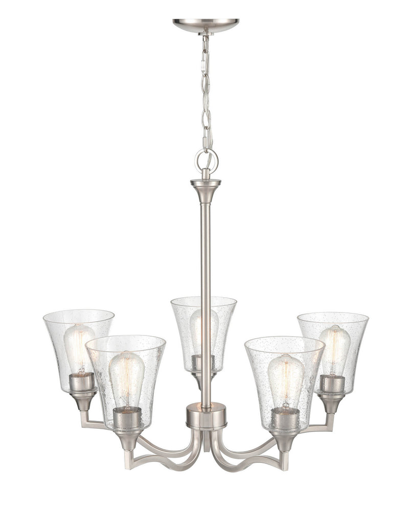 Millennium 2115-BN Five Light Chandelier, Brushed Nickel