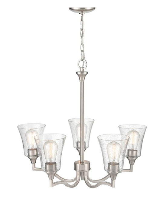 Millennium 2115-BN Five Light Chandelier, Brushed Nickel