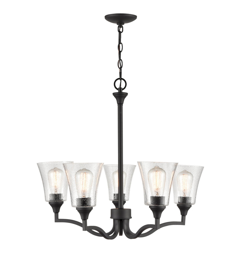 Millennium 2115-MB Five Light Chandelier, Matte Black