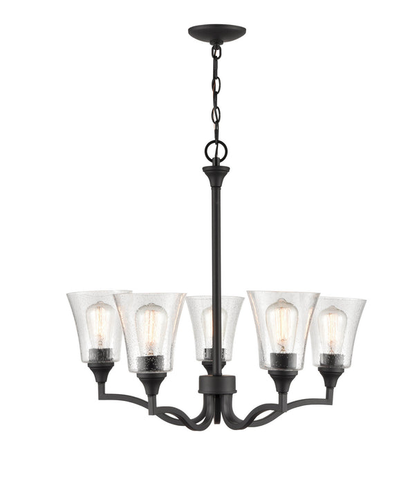 Millennium 2115-MB Five Light Chandelier, Matte Black