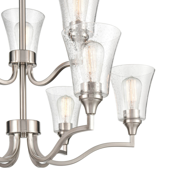 Millennium 2119-BN Nine Light Chandelier, Brushed Nickel