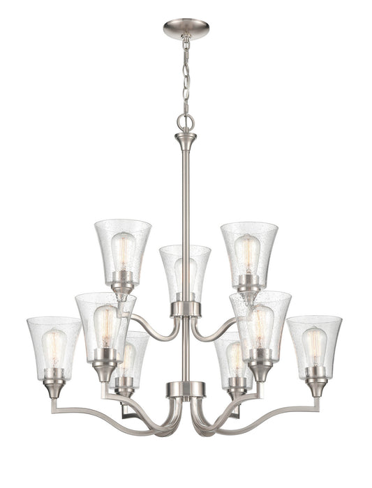 Millennium 2119-BN Nine Light Chandelier, Brushed Nickel