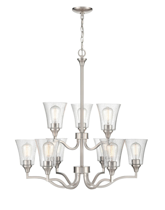 Millennium 2119-BN Nine Light Chandelier, Brushed Nickel