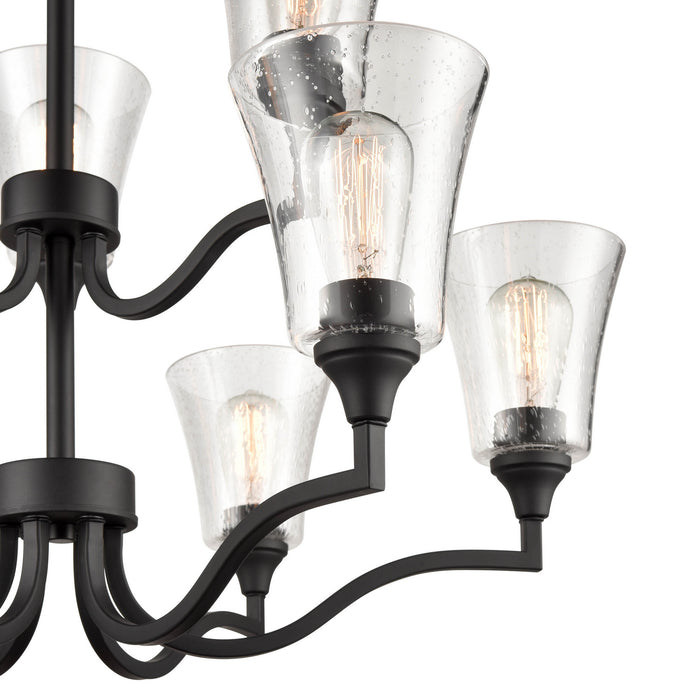 Millennium 2119-MB Nine Light Chandelier, Matte Black