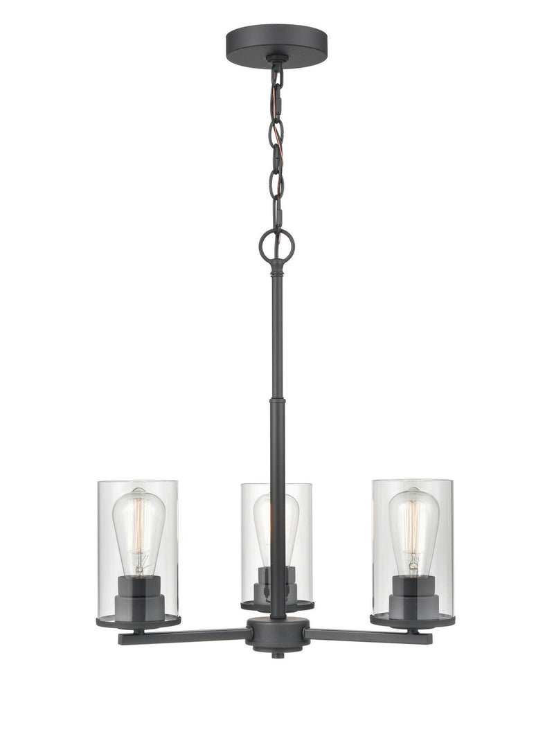 Millennium 2713-MB Three Light Chandelier, Matte Black