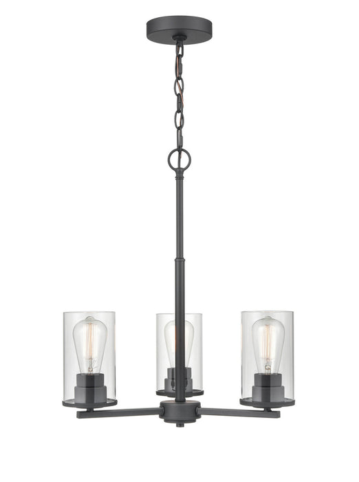 Millennium 2713-MB Three Light Chandelier, Matte Black