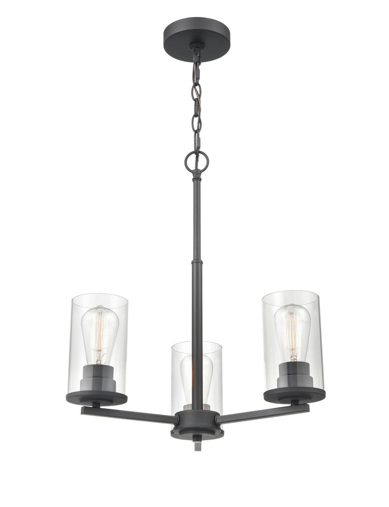 Millennium 2713-MB Three Light Chandelier, Matte Black