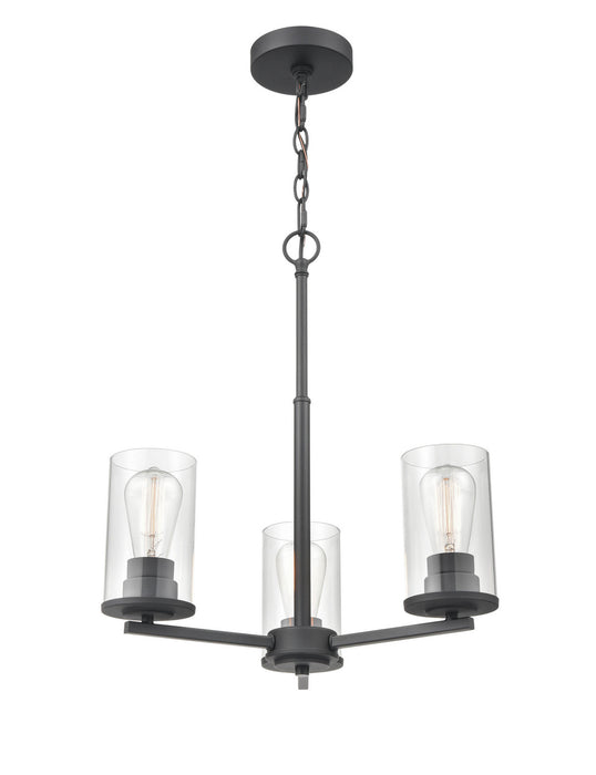 Millennium 2713-MB Three Light Chandelier, Matte Black