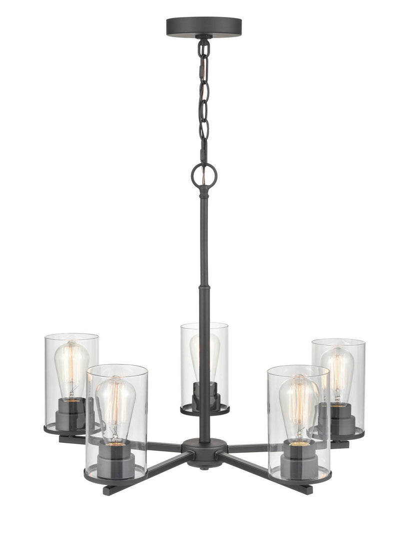 Millennium 2715-MB Five Light Chandelier, Matte Black