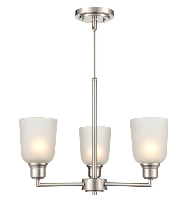 Millennium 2813-BN Three Light Chandelier, Brushed Nickel