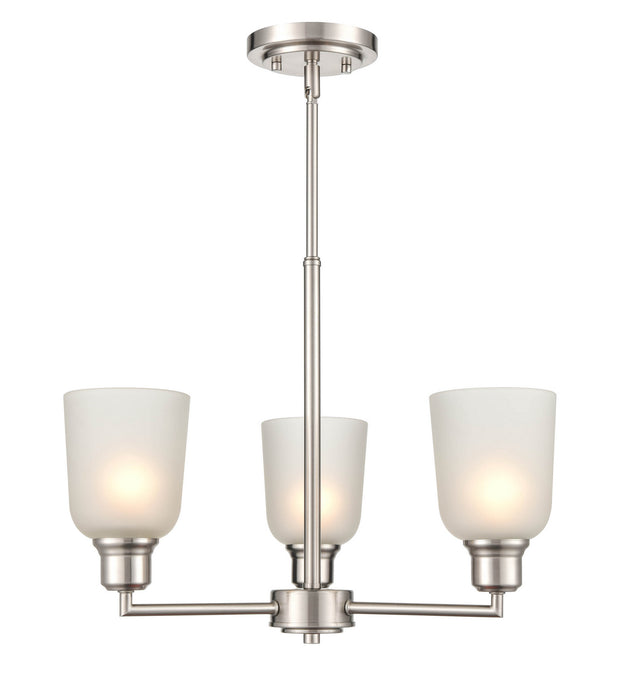 Millennium 2813-BN Three Light Chandelier, Brushed Nickel