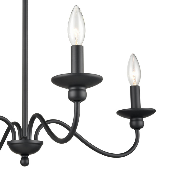 Millennium 4384-MB Four Light Chandelier, Matte Black