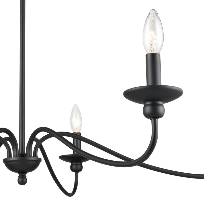 Millennium 4386-MB Six Light Chandelier, Matte Black