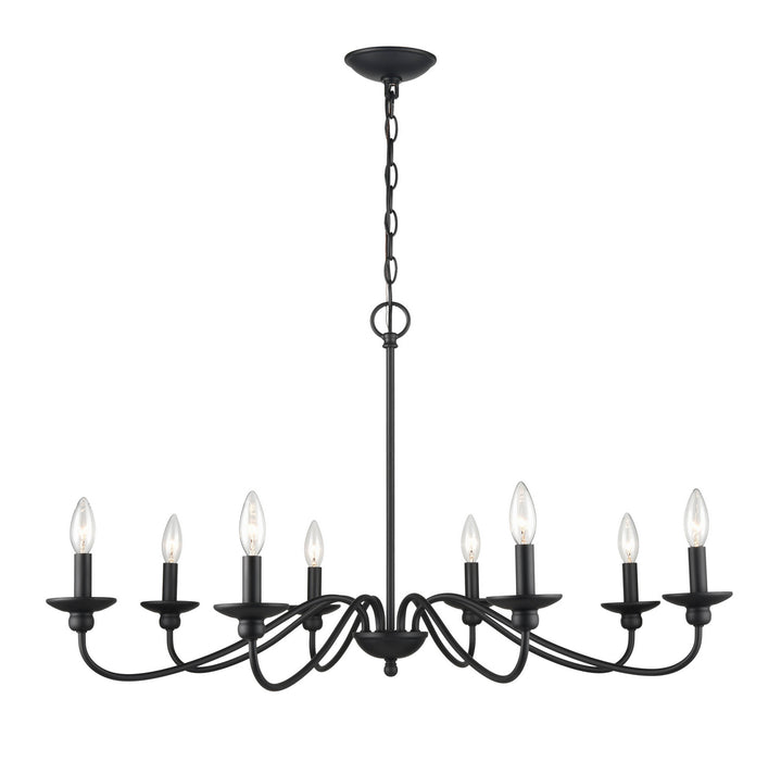 Millennium 4388-MB Eight Light Chandelier, Matte Black
