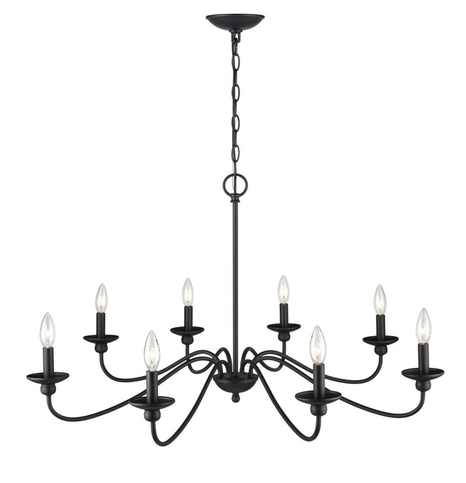 Millennium 4388-MB Eight Light Chandelier, Matte Black