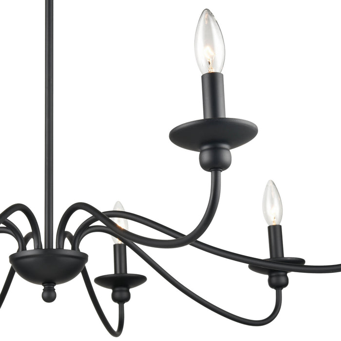 Millennium 4388-MB Eight Light Chandelier, Matte Black