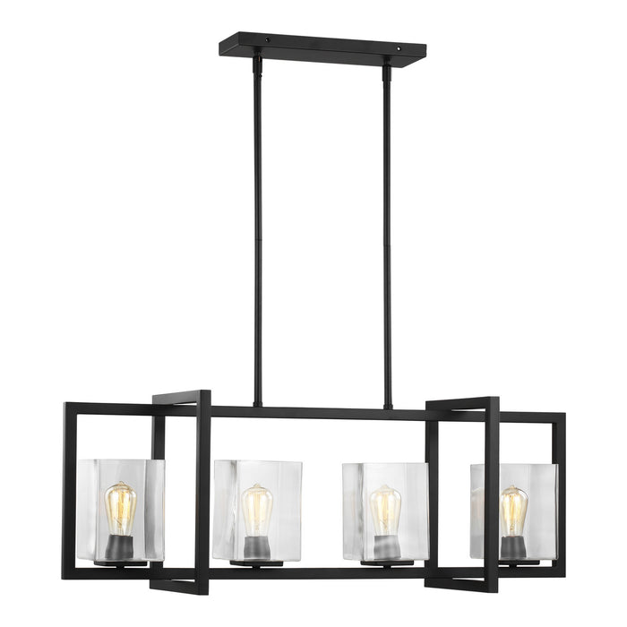 Generation Lighting 6641504-112 Four Light Island Pendant, Midnight Black