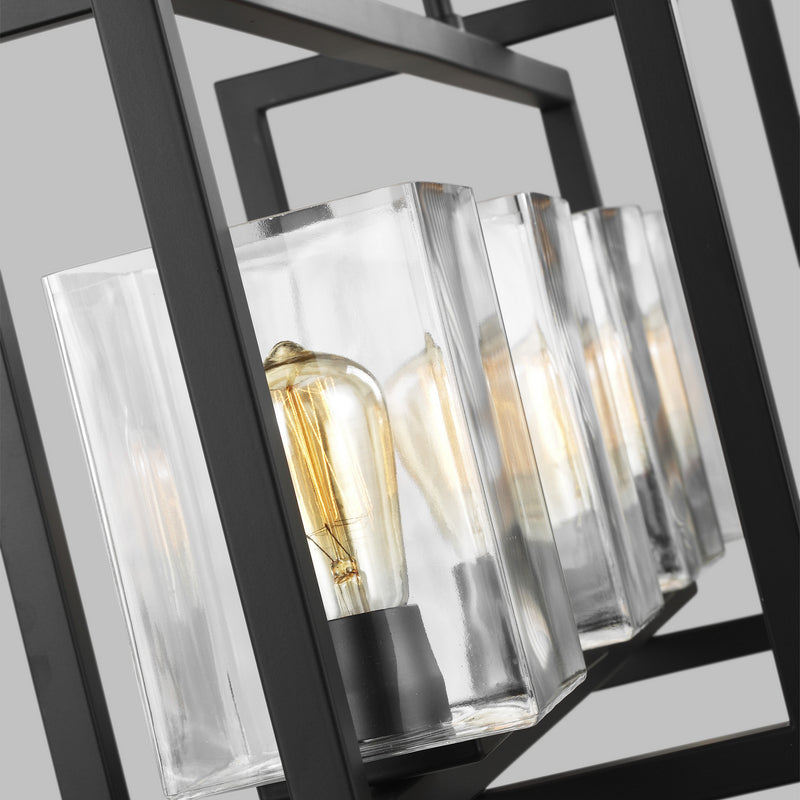 Generation Lighting 6641504-112 Four Light Island Pendant, Midnight Black