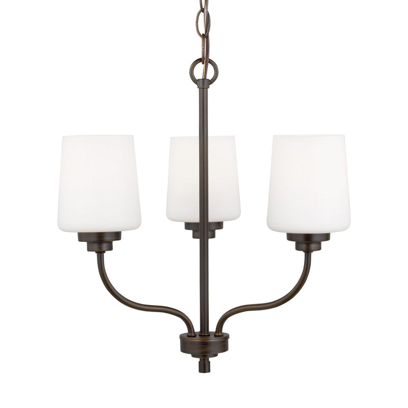 Generation Lighting 3102803-710 Three Light Chandelier, Bronze