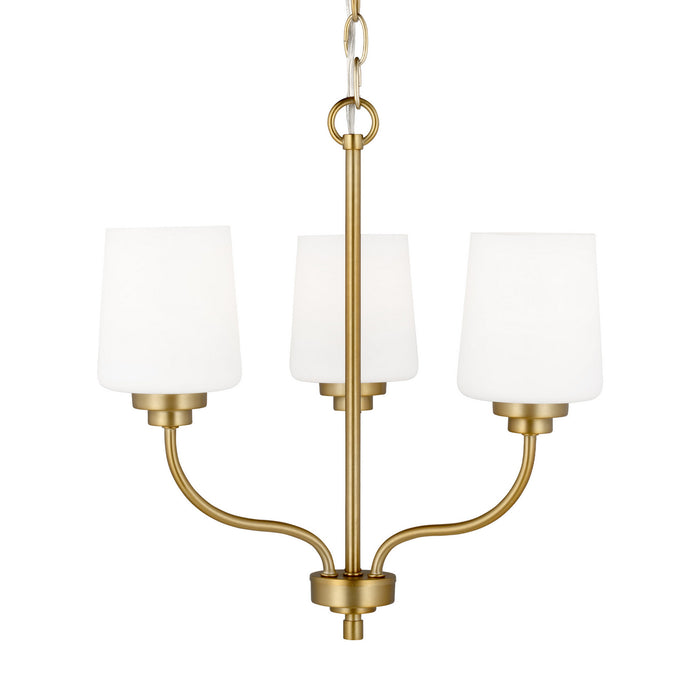 Generation Lighting 3102803-848 Three Light Chandelier, Satin Brass