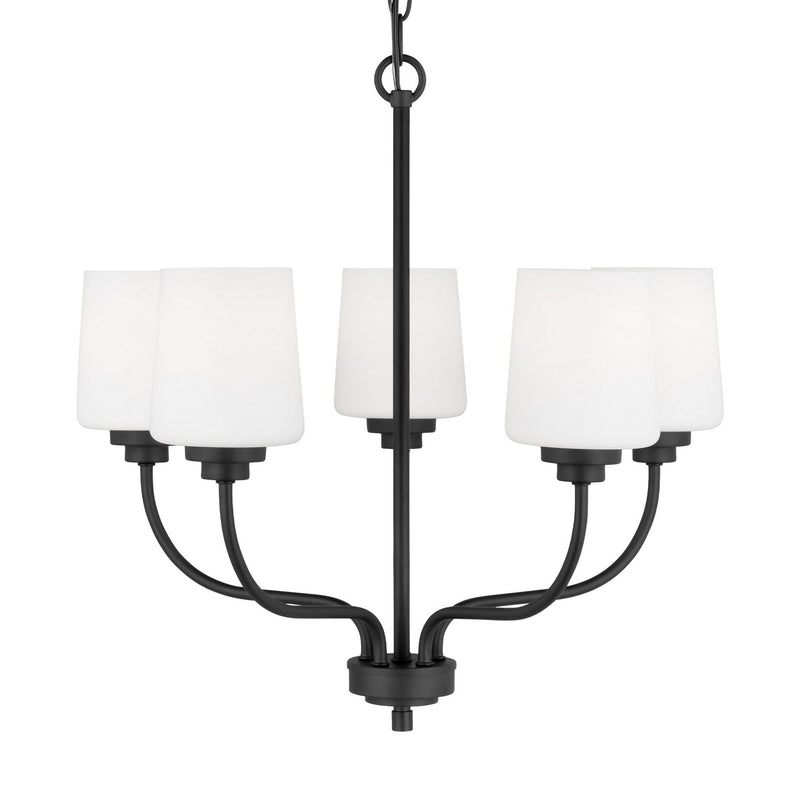 Generation Lighting 3102805-112 Five Light Chandelier, Midnight Black