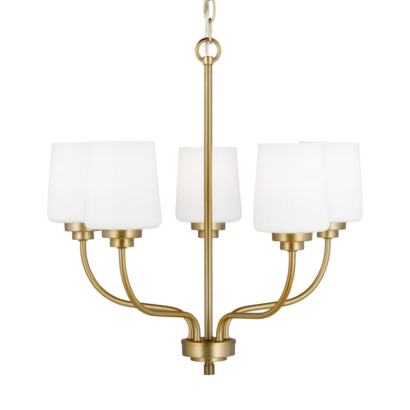 Generation Lighting 3102805-848 Five Light Chandelier, Satin Brass