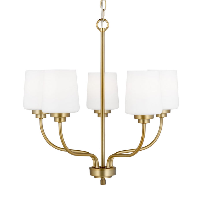 Generation Lighting 3102805-848 Five Light Chandelier, Satin Brass