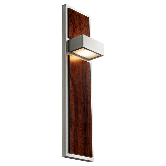 Oxygen 3-401-24 LED Wall Sconce, Satin Nickel W/ Walnut