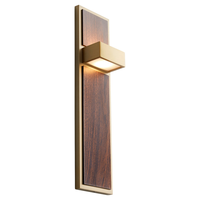 Oxygen 3-401-40 LED Wall Sconce, Aged Brass W/ Walnut