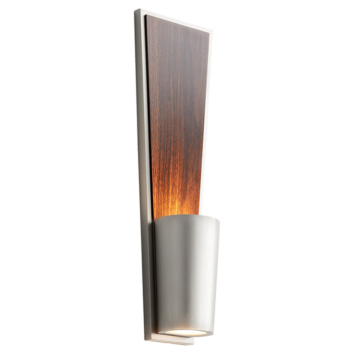 Oxygen 3-402-24 LED Wall Sconce, Satin Nickel W/ Walnut