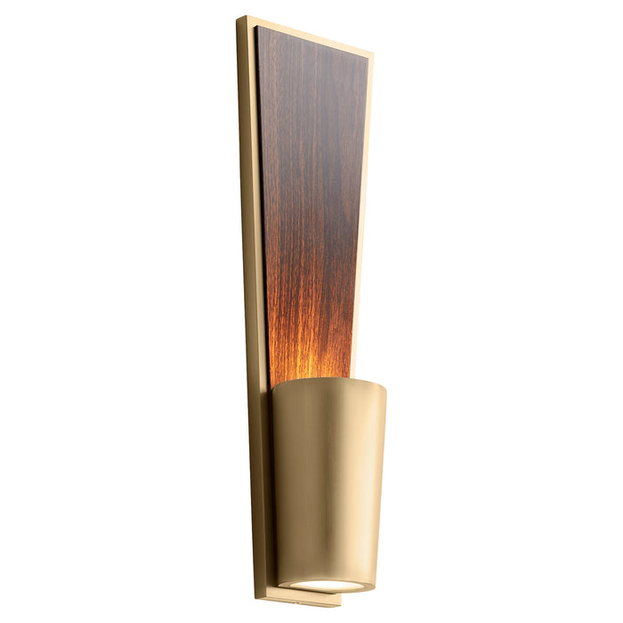 Oxygen 3-402-40 LED Wall Sconce, Antique Brass W/ Walnut