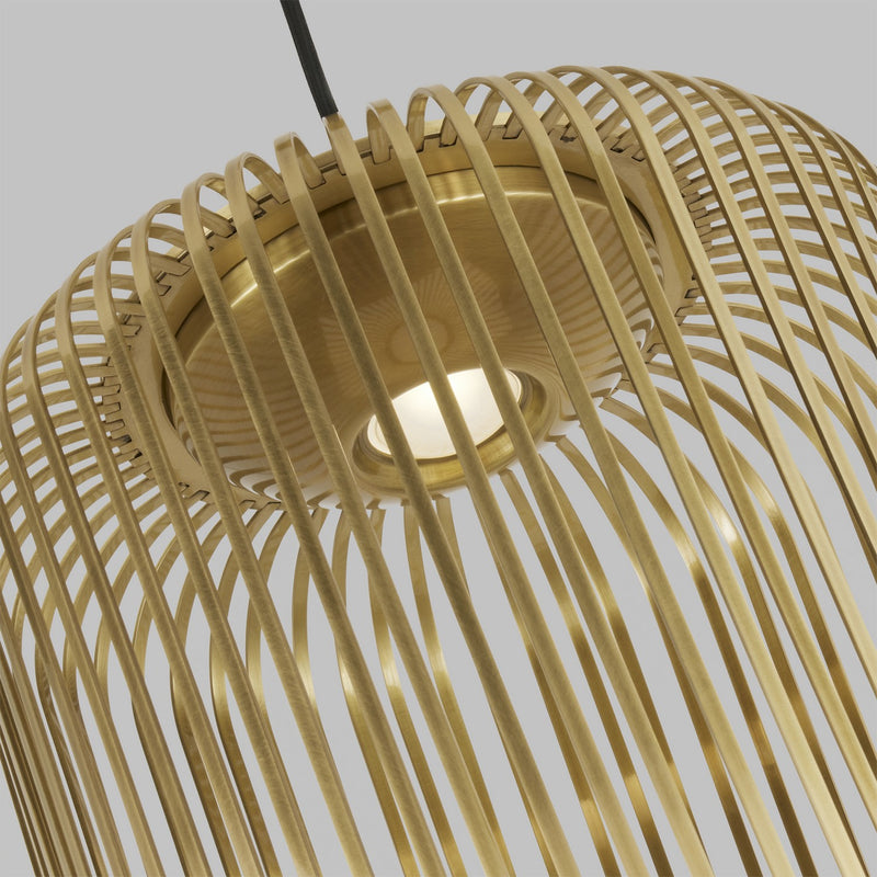 Visual Comfort Modern 700TDKAI1BR-LED930 LED Pendant, Plated Brass
