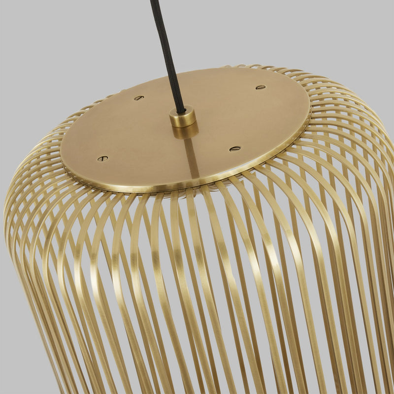 Visual Comfort Modern 700TDKAI1BR-LED930 LED Pendant, Plated Brass