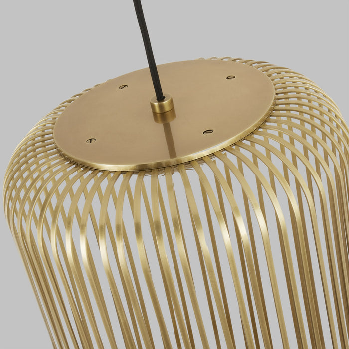 Visual Comfort Modern 700TDKAI1BR-LED930 LED Pendant, Plated Brass