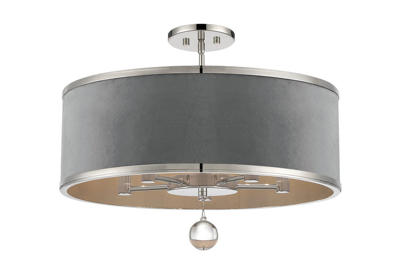 Metropolitan N7325-613 Five Light Pendant/Semi Flush Mount, Polished Nickel