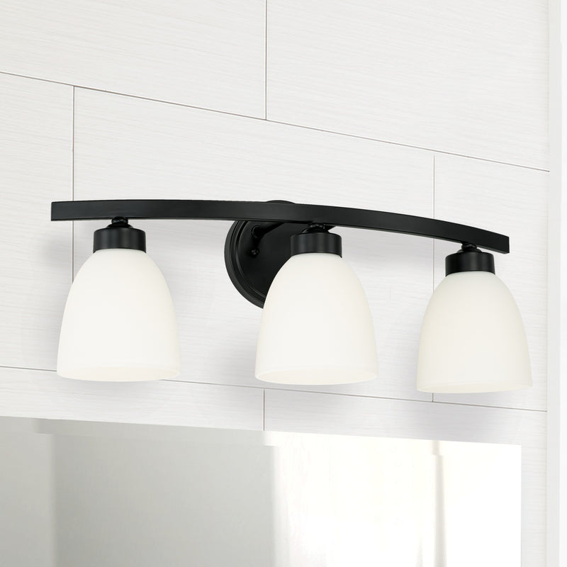 Capital Lighting 114331MB-333 Three Light Vanity, Matte Black
