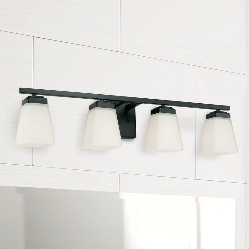 Capital Lighting 114441MB-334 Four Light Vanity, Matte Black