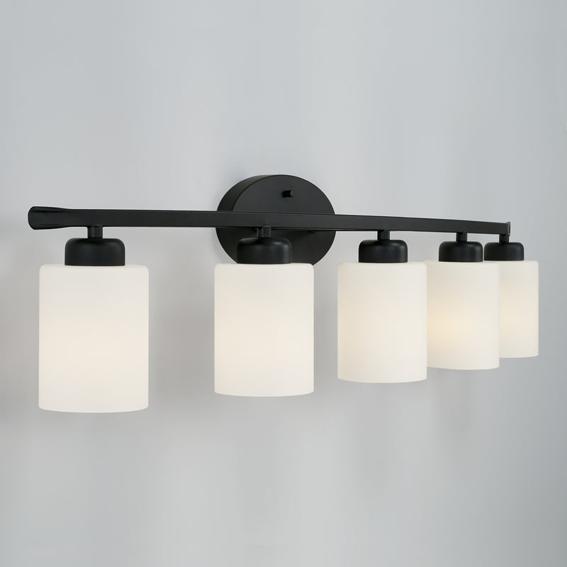Capital Lighting 115251MB-338 Five Light Vanity, Matte Black