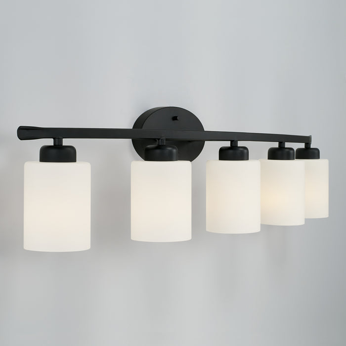 Capital Lighting 115251MB-338 Five Light Vanity, Matte Black