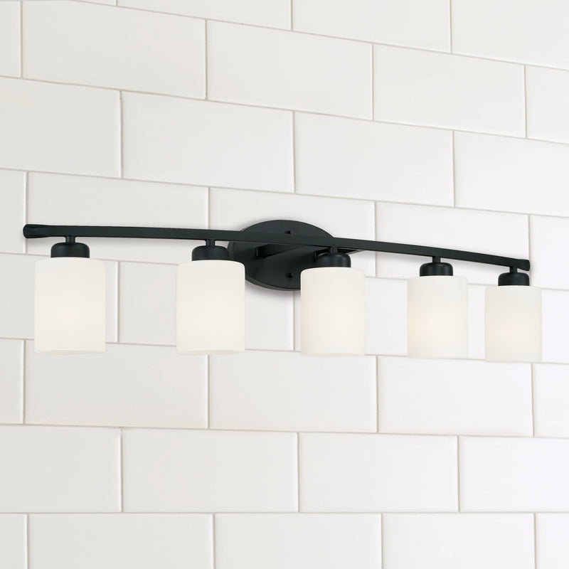 Capital Lighting 115251MB-338 Five Light Vanity, Matte Black