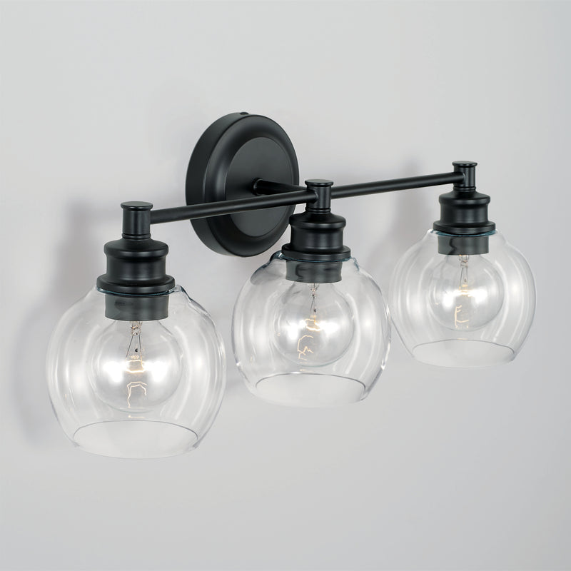 Capital Lighting 121131MB-426 Three Light Vanity, Matte Black