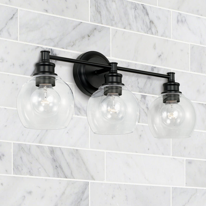 Capital Lighting 121131MB-426 Three Light Vanity, Matte Black