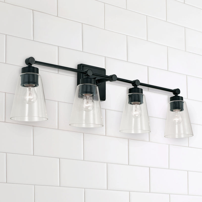 Capital Lighting 121841MB-432 Four Light Vanity, Matte Black