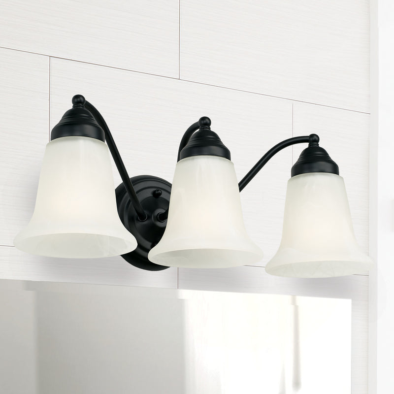 Capital Lighting 1363MB-117 Three Light Vanity, Matte Black